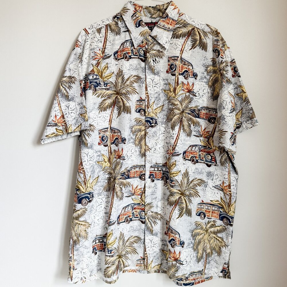 POINT ZERO - Fun Summer Shirt - Mens - Palm Print - XLT